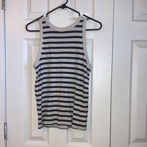 Striped Tank Top, black and off white